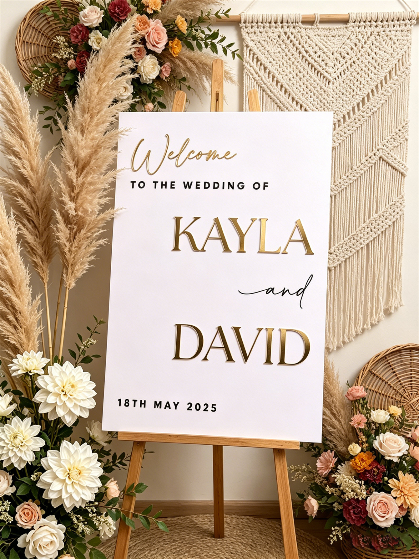 Wedding Welcome Sign - Personalized acrylic wedding welcome sign, modern and fashionable decoration of the wedding entrance. Welcome to our wedding sign